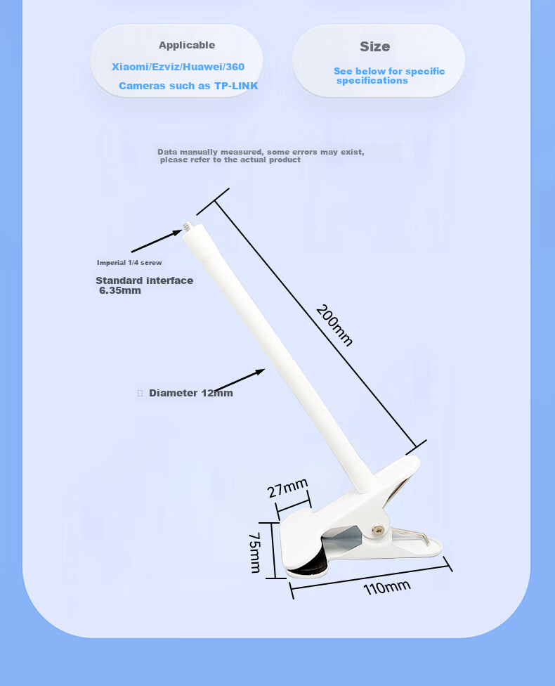 Yingqian Suitable for Yingshi Camera Bracket, No Drilling Required, C6C/h6c/c7/C6WI/h6/H7C/cp1/xp1, Surveillance Camera Clip Bracket Cabinet, Side-Mounted Hanging for Baby Crib 5
