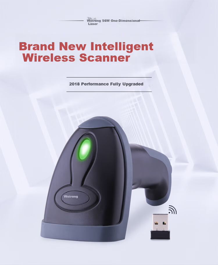 Weirong S03W Wireless 1D Laser Barcode Scanner Gun for Express Delivery Inventory Warehouse Stocktaking Product Barcode 3