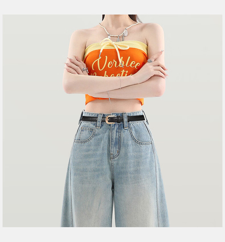 TUCANO Women's Leather Skinny Waist Belt Casual Fashion Versatile Decorative Pin Buckle Belt for Jeans Birthday Gift for Girlfriend 1