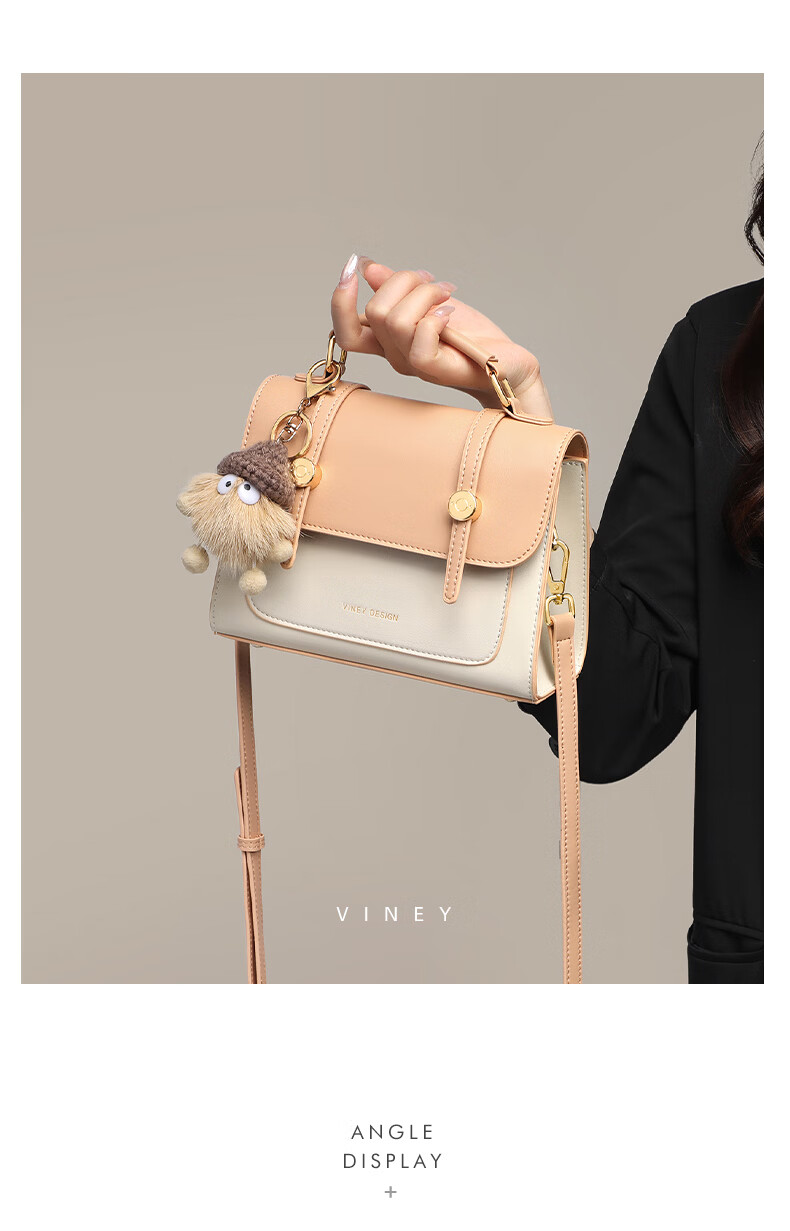 Viney Women's Handbag, Cowhide Crossbody Cambridge Bag, Light Luxury Shoulder Small Square Bag, Birthday Gift for Wife on May 20th, Present for Girlfriend 11