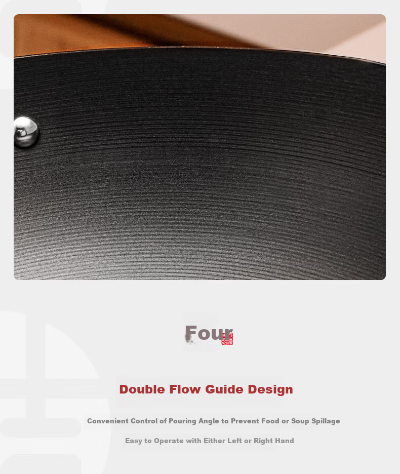 Wang Yuan Ji Cast Iron Wok Non-Coated 30cm Household Gas Stove Compatible Traditional Non-Stick Frying Pan 24