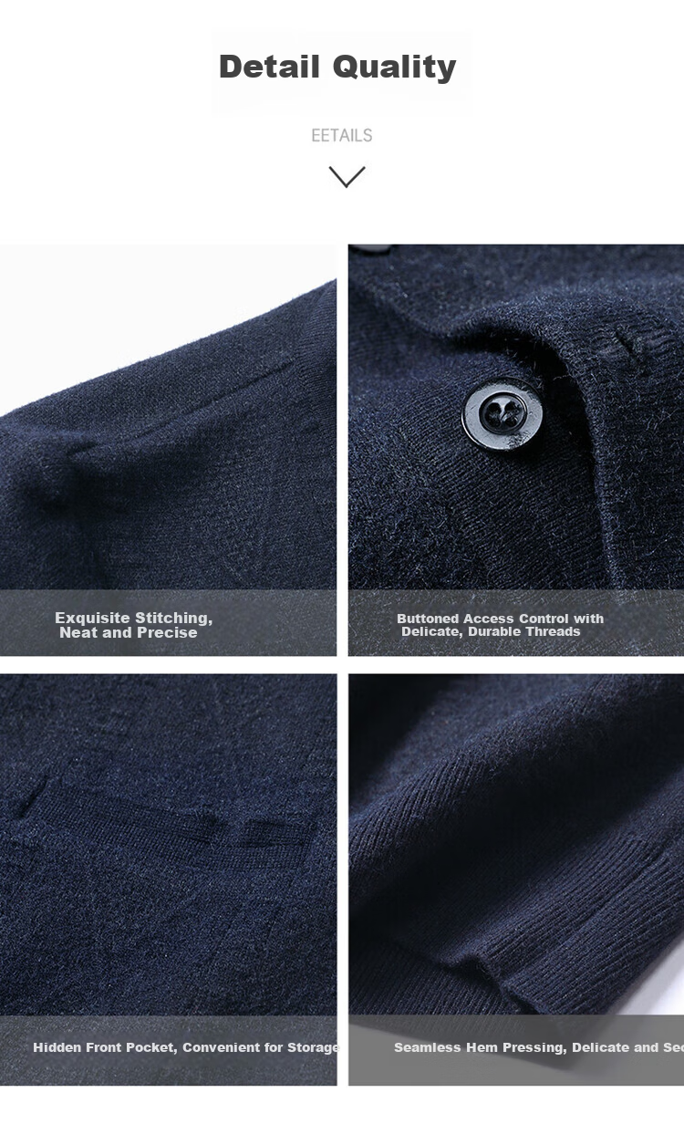 Hengyuanxiang Men's Knitted Cardigan Jacket Autumn Winter Middle-aged Solid Color Long Sleeve V-neck Button Sweater Light Camel L 21