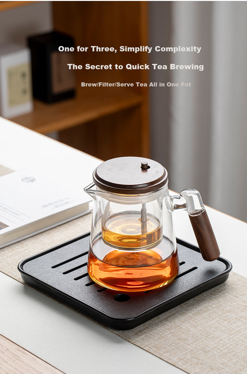 Jing Hong Yun True Bare Price Glass Teapot with Press Filter High Temperature Tea Water Separation Transparent Kettle 7