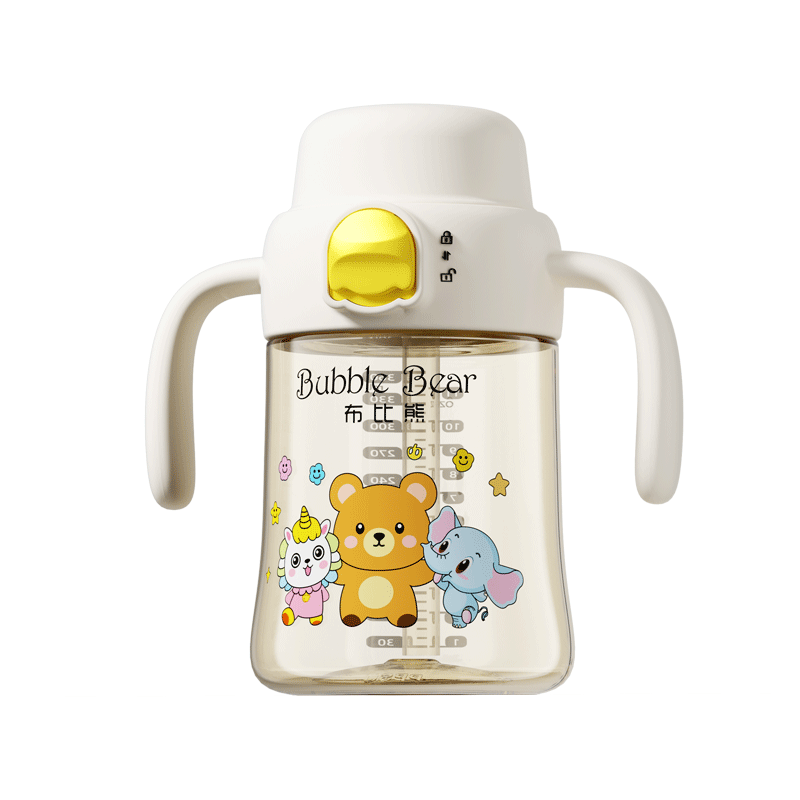 BUBBLE BEAR Children's Straw Water Cup for Ages 1-3+ Toddler Drinking Cup PPSU Direct Drinking Bottle
