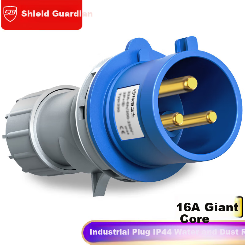 Shendunweishi (SDWS) Industrial Plug Connector 16A Three-Phase 3-Core IP44 Waterproof Aviation Socket Coupler Male SPC4316 for Data Center PDU Power Cable