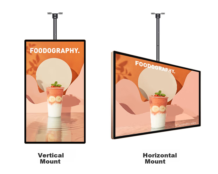 Hushi Guang 21.5-inch Advertising Player HD Narrow Bezel Digital Signage Touchscreen Display Wall-mounted Hanging Milk Tea Shop Elevator Promotion Screen Electronic Menu Poster Player 15