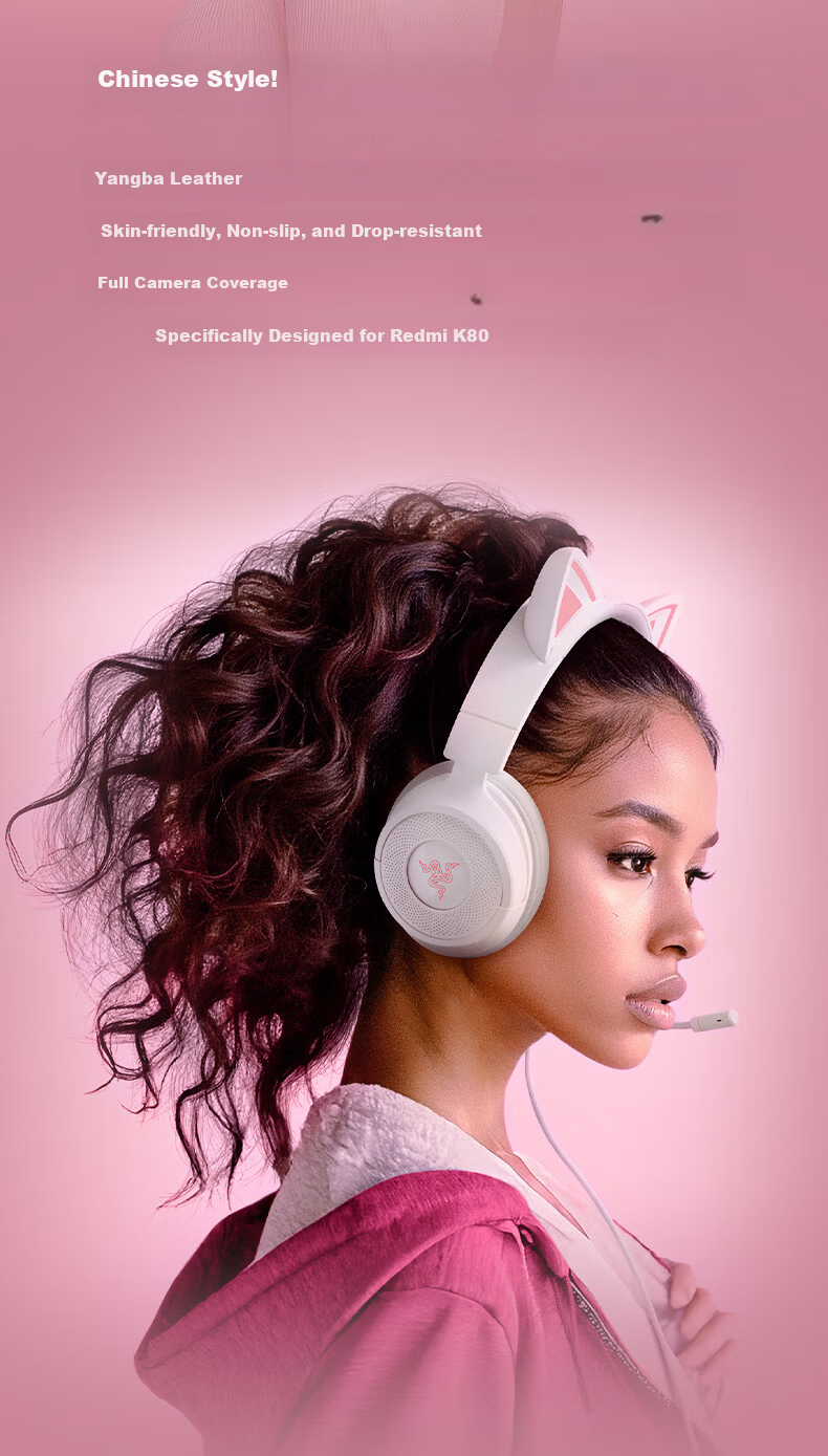 Razer Kraken V3X Wired Gaming Headset Cat Ear Edition 7.1 Surround Sound CSGO PUBG Headphones Compatible with Delta White 3