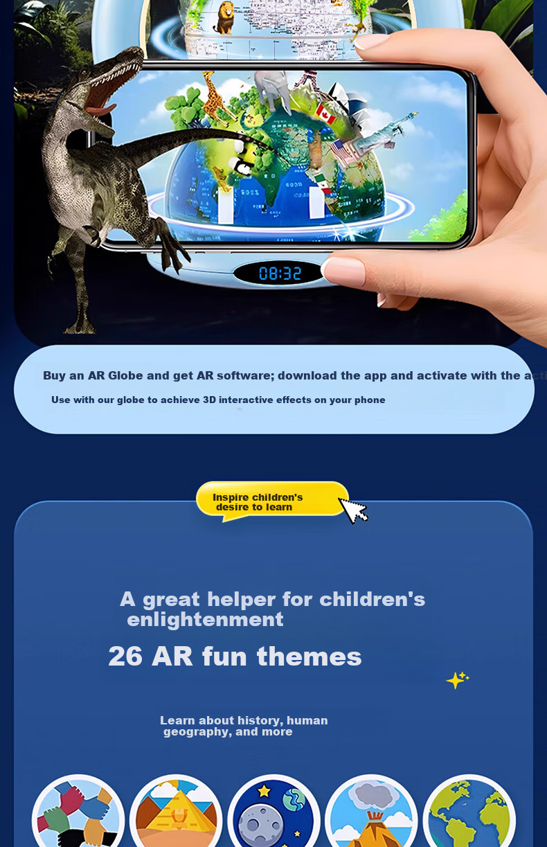 Mengduofu Bean Bag AI Magnetic Levitation Globe Children's Educational Toy 3D Stereo Boy Birthday Gift AR Companion Robot 10