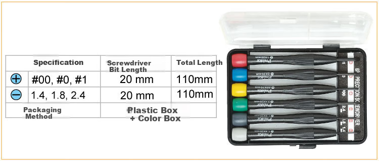 Pro'sKit 8PK-2061 Precision Screwdriver Set 6-Piece Cross and Flathead Watch Repair Tool Kit 3