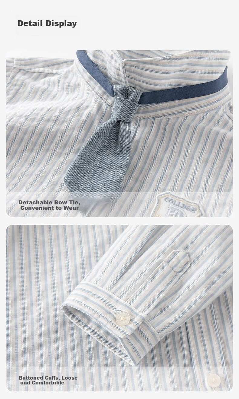 DAVE & BELLA Boys' Long Pants Set Children's Shirt and Pants Two-Piece Spring Outfit Baby Clothes 6