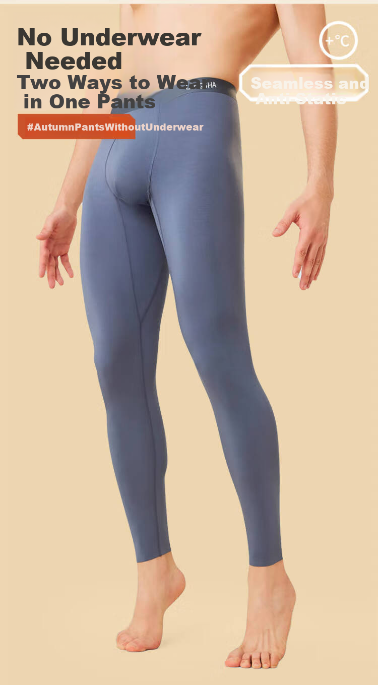 LangSha Men's Thermal Underwear, Spring And Autumn New Product, Modal Seamless No-Underwear Liner Pants, Base Layer, 7A Antibacterial Thin Warm Pants 2