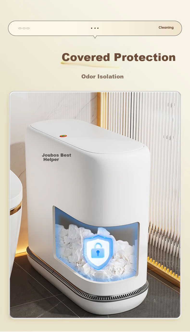 Jiabangshou 8.3L Air Pressure Press-Open Trash Can White Bathroom Odor-Proof Toilet Waste Bin 6