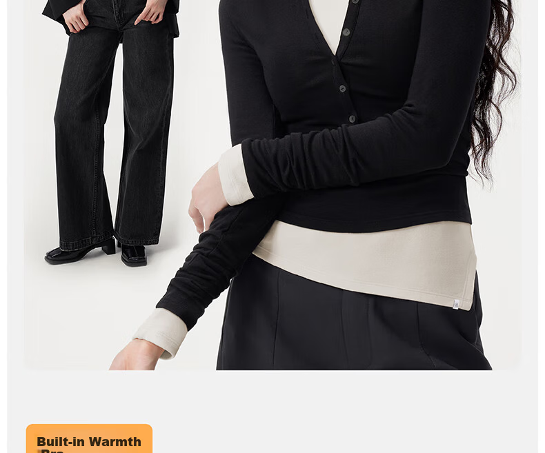 Banlian Padded Chest Base Layer Half Turtleneck Thermal Long Sleeve Fleece Winter Top 9