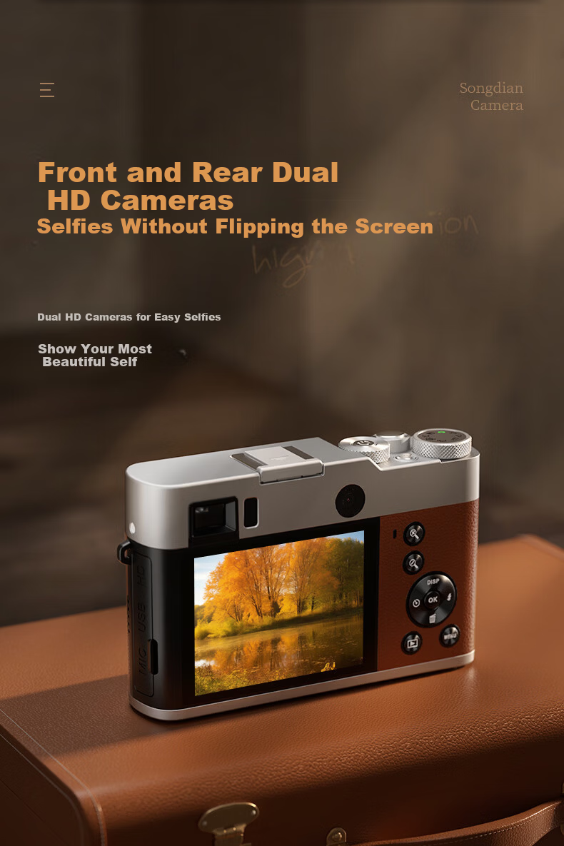 SONGDIAN 5K HD Digital Camera Vlog Entry-Level Student Mirrorless Camera DC203 Official Standard 32GB Memory 4
