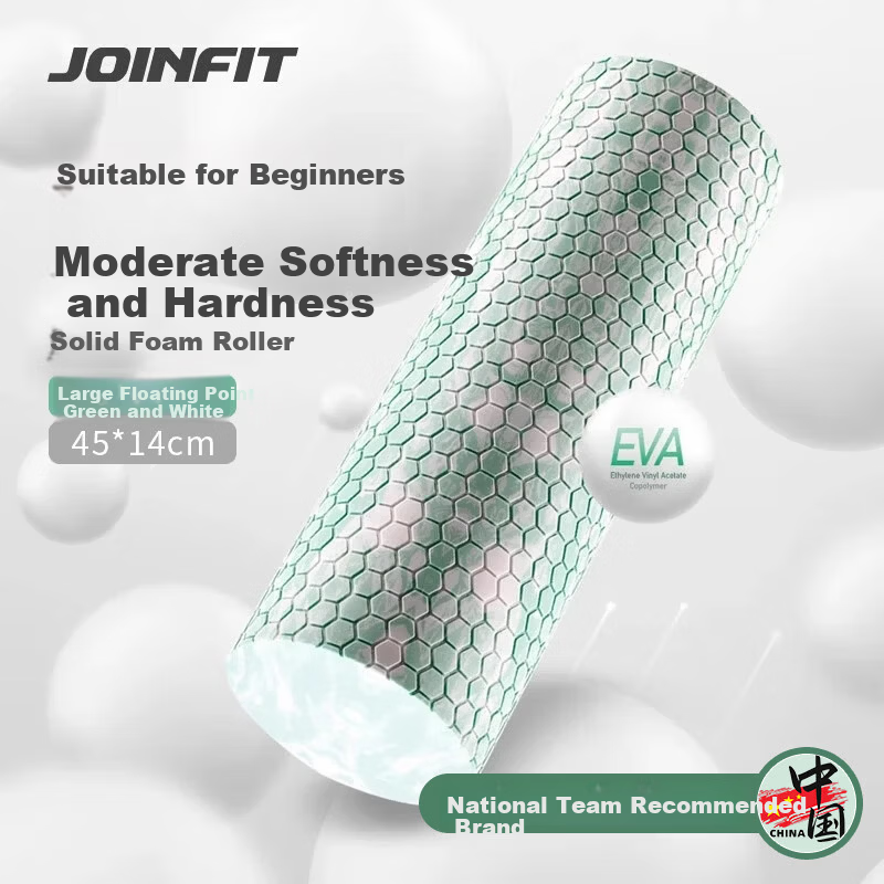 JOINFIT Foam Roller Spiky Muscle Relaxation Stick Leg Massager Large Trigger Point Yoga Stick Green White for Men and Women