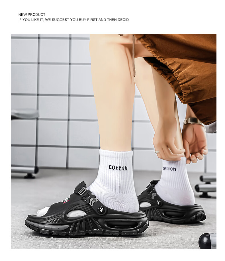 PLAYBOY 2026 Summer New Open Toe Sandals Men Soft Sole Casual Slip-On Outdoor Beach Shoes 20