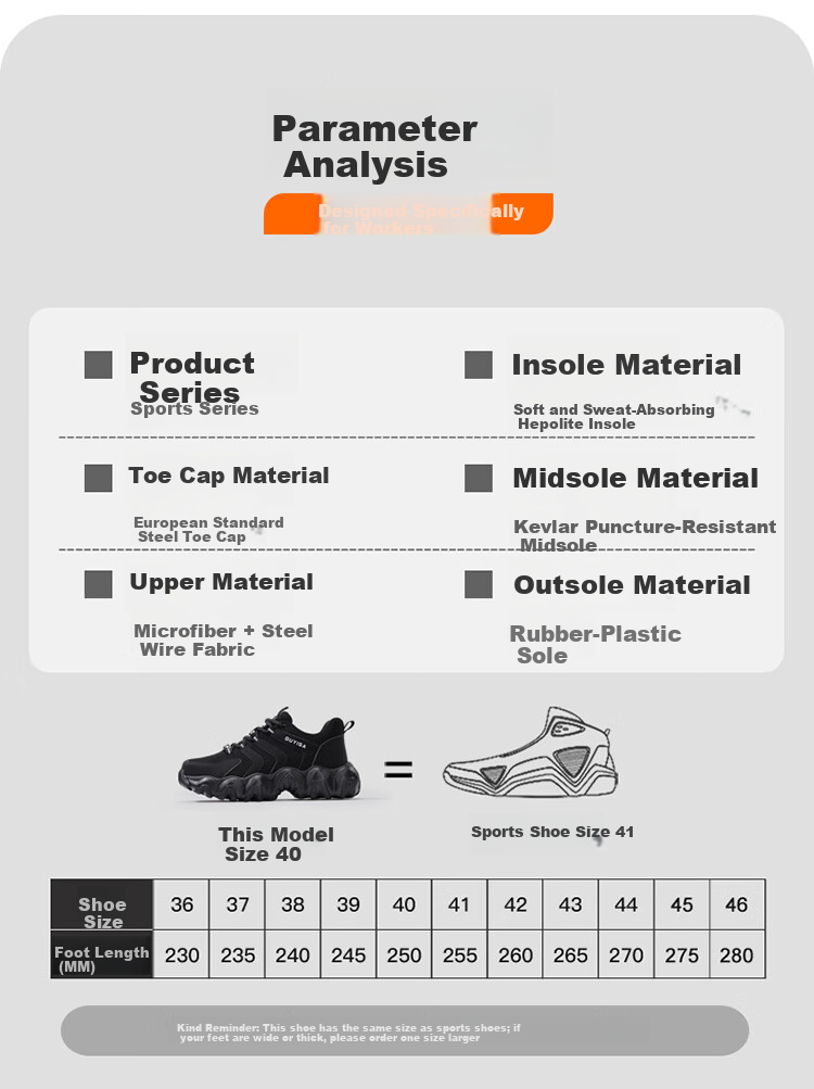 GUYISA Men's Summer Breathable Anti-Smash Steel Toe Anti-Puncture Ultra-Light Safety Work Shoes 3073NT Size 45 16