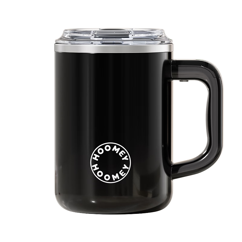 HOOMEY Touch-Control Automatic Stirring Cup Magnetic Electric Coffee Cup Soy Milk 316 Stainless Steel Business Black 300ML