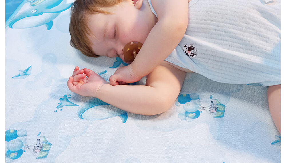 Beitais Baby Cooling Mat Breathable Ice Silk Mattress for Toddler Kindergarten Nap Bed Cloud Whale Fantasy 100*56cm 22