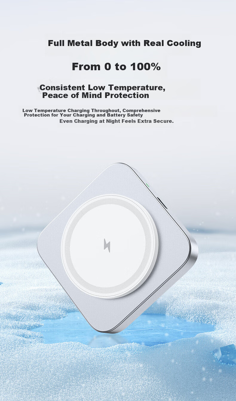 ESCASE Wireless Charger 2-in-1 Foldable Magsafe Magnetic 15W Fast Charging for Apple Watch and iPhone 16 Pro Max Huawei Mate 70 Pro Glacier Gray 6