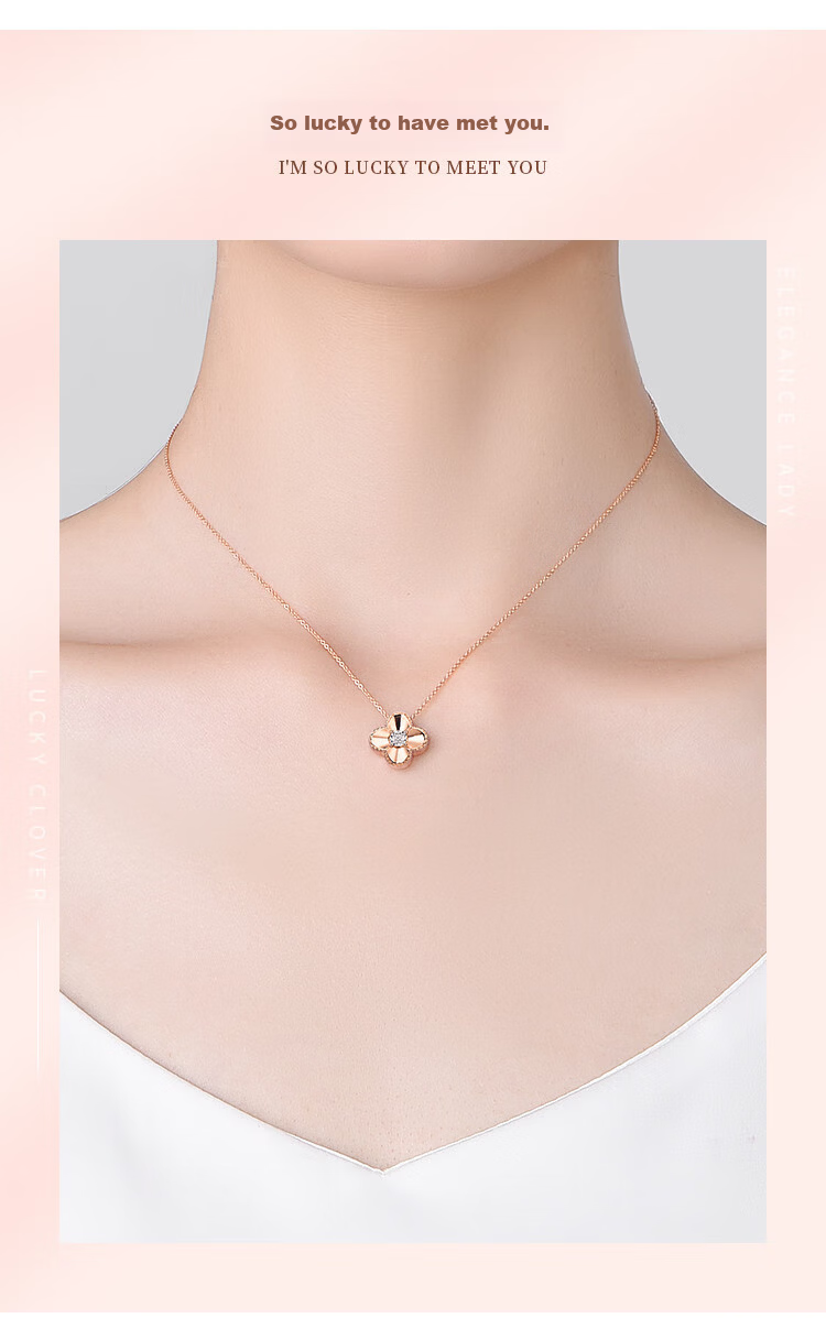 Aideyueding Luxury Diamond Double-Sided Four-Leaf Clover Necklace for Women, High-End Birthday Gift for Girlfriend Or Wife, Anniversary Present 3