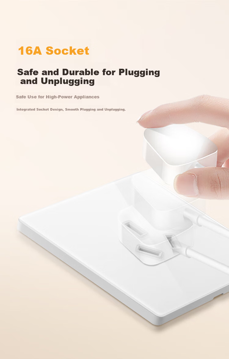 BULL Vintage Switch Socket Acrylic Ultra-thin Panel Five-hole 10A+16A G70Z227 Pearl White 10
