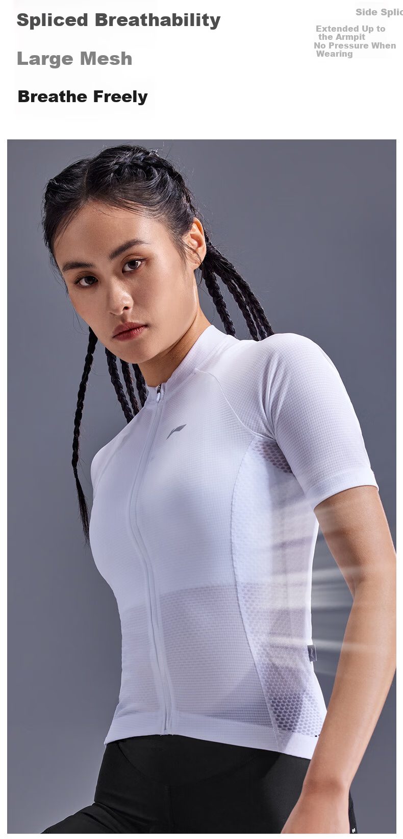 LI-NING Women's Cycling Jersey Short Sleeve Summer Breathable Quick-Dry Sweat-Wicking Sun Protection Road Bike Cycling Gear 6