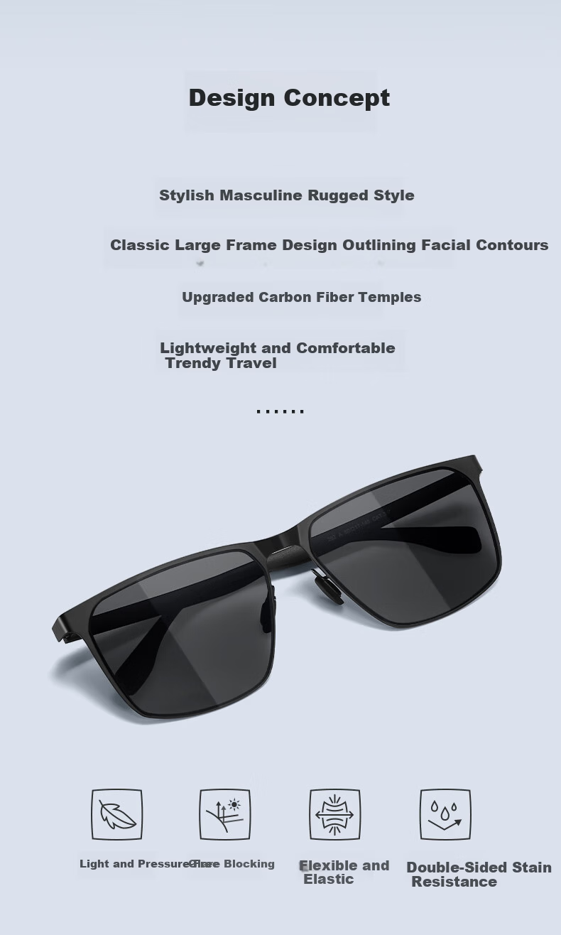 HLA Polarized Sunglasses High-End Carbon Fiber Ultra-Light Men's Driving Sun Glasses 2