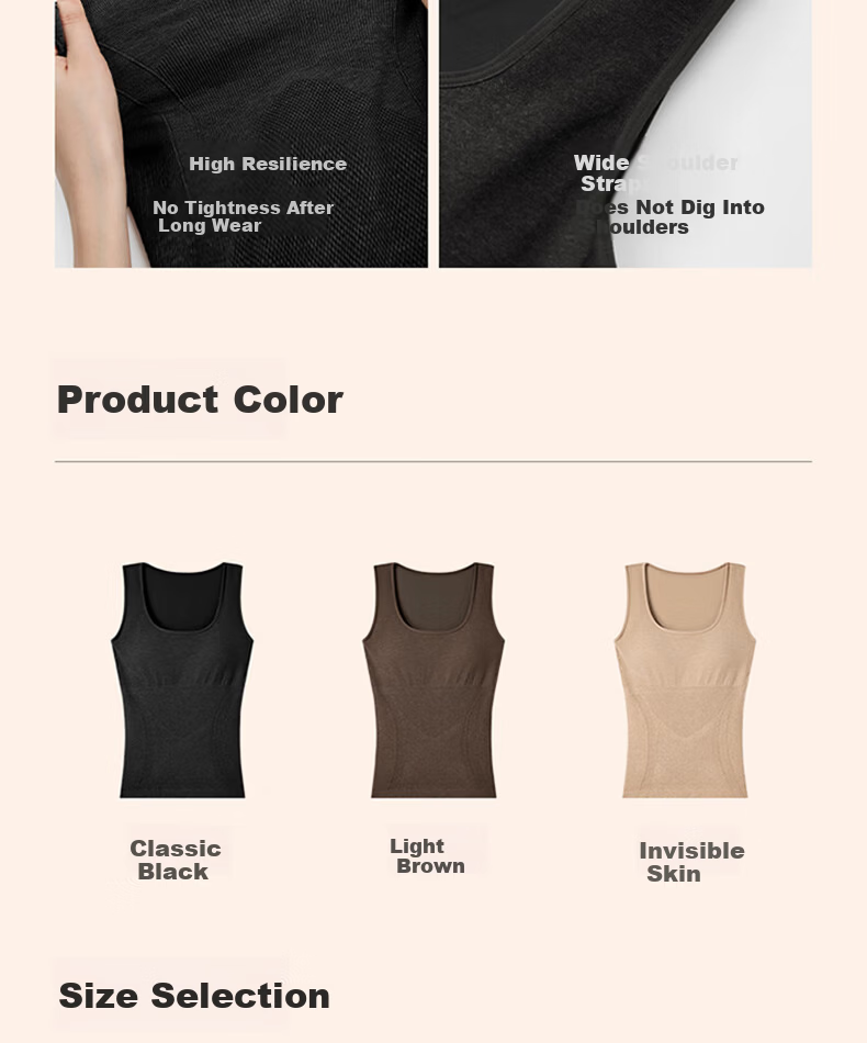 LUCKMEEY Wool Warmth Integrated Thermal Underwear for Women with Chest Pad, Fleece-Lined Thickened Heating Vest 21