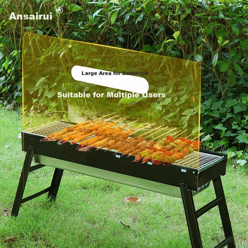 Ansell Stainless Steel Outdoor BBQ Grill Rack Oven Foldable Portable Removable 8K00254