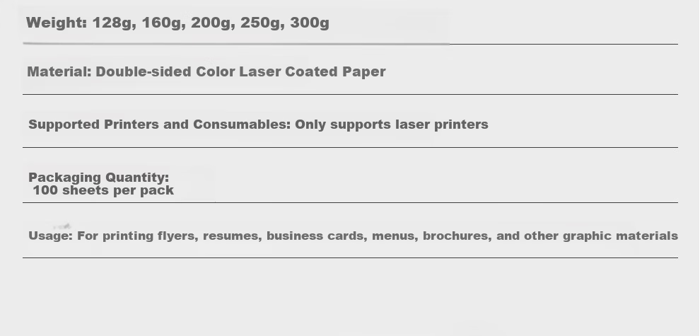 ZHIYIN A4 Coated Paper Laser Printing Paper Business Cards Menus Glossy Digital Printing High Gloss Photo Paper Cardstock Cover Paper Double-Sided Color Laser Paper 200g 4