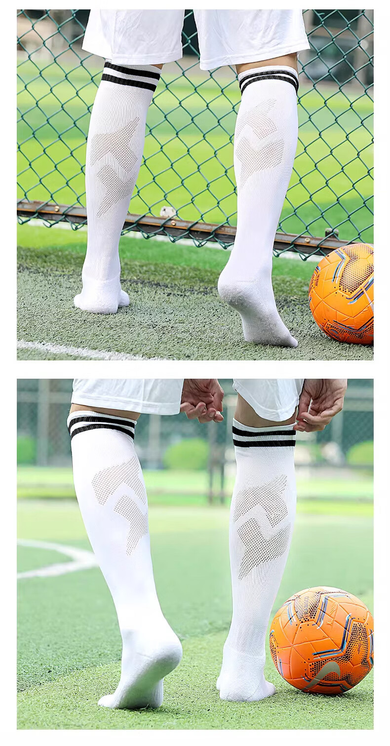 Qise Fang [3 Pairs Pack] Children's Football Socks Summer Thin Long Tube Sports Sweat-Wicking Breathable Running Comfortable Training Socks 13