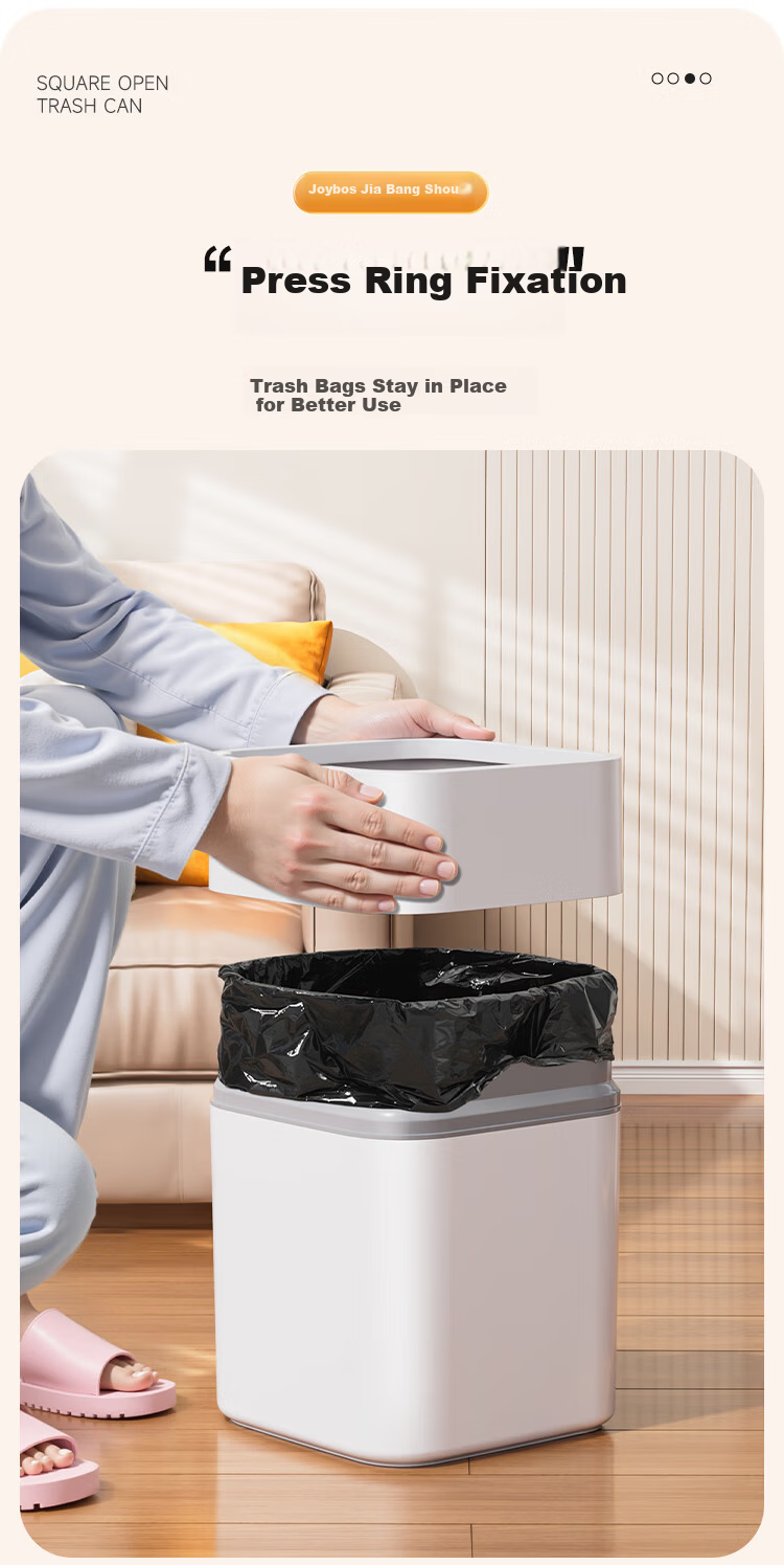 Jiabangshou Living Room Trash Can, Home Use, 2026 New Model, 13L with Lid, Large Size, for Kitchen, Bathroom, Toilet, Bedroom, Office 5