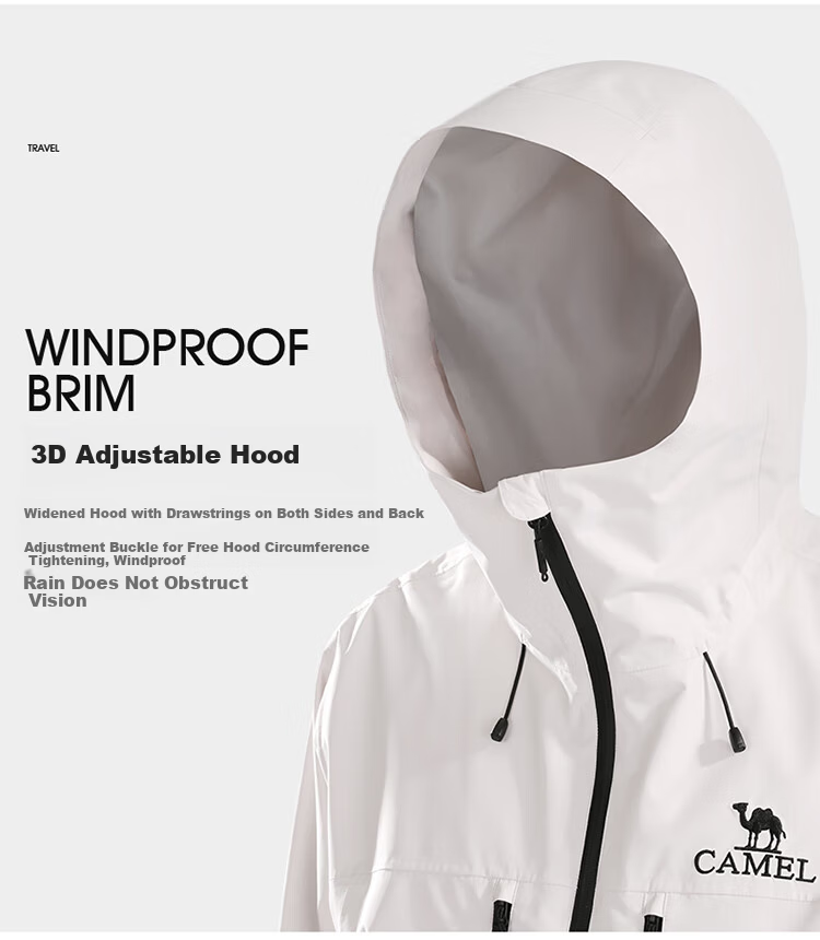 CAMEL Outdoor Softshell Jacket Fully Sealed Single-Layer Lightweight Windproof and Stormproof Mountaineering Jacket 1187 3XL 41