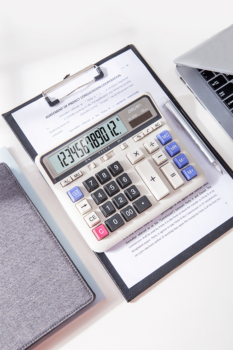 Deli Computer Keyboard Voice Calculator, 12-Digit Large Screen Display Voice Calculator, Financial/banking Calculation, Student/office Mental Arithmetic, White 1552 New And Old Mixed Release 13
