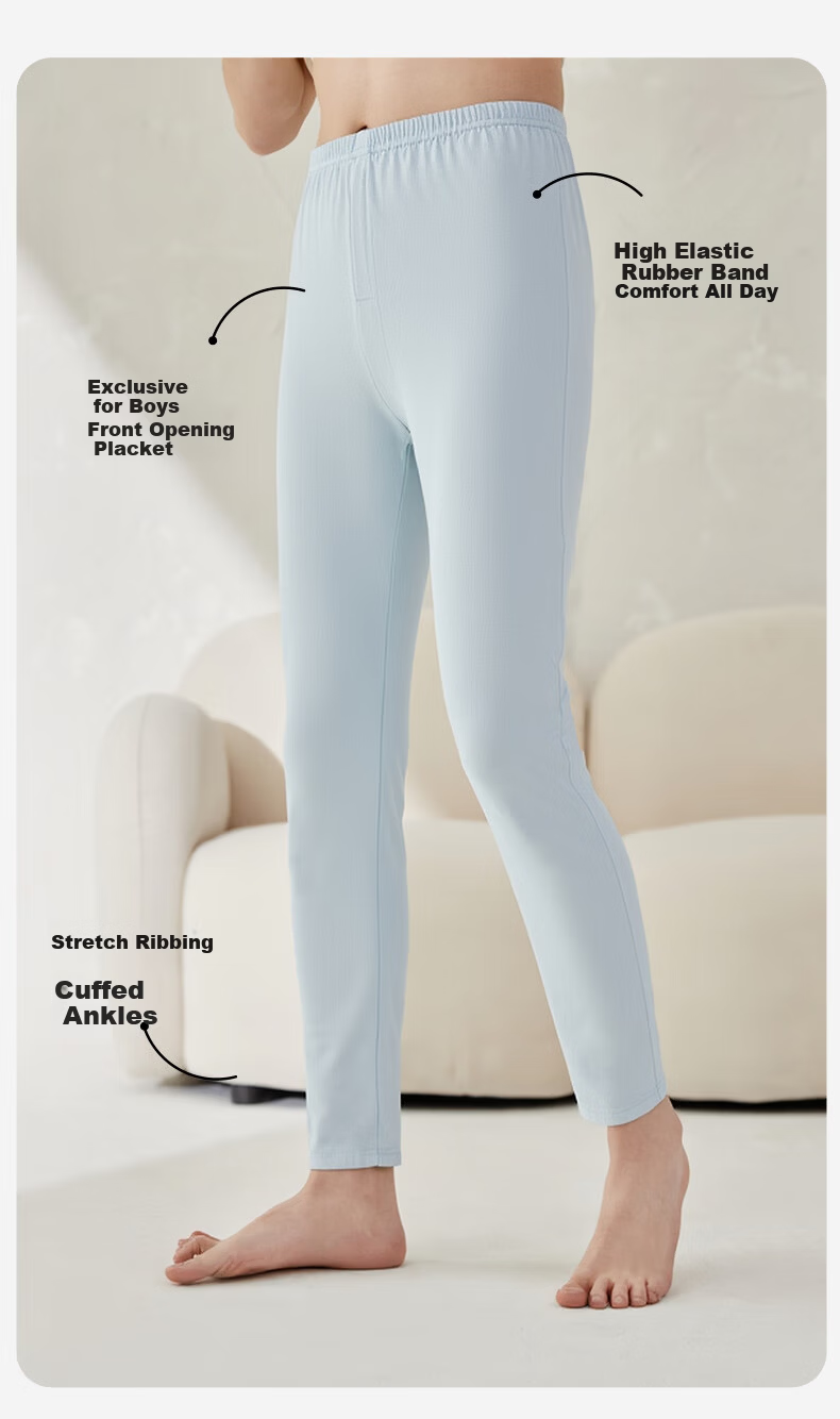 Dingguagua Boys Thermal Cotton Long Johns Winter Pants Gray 170cm 8