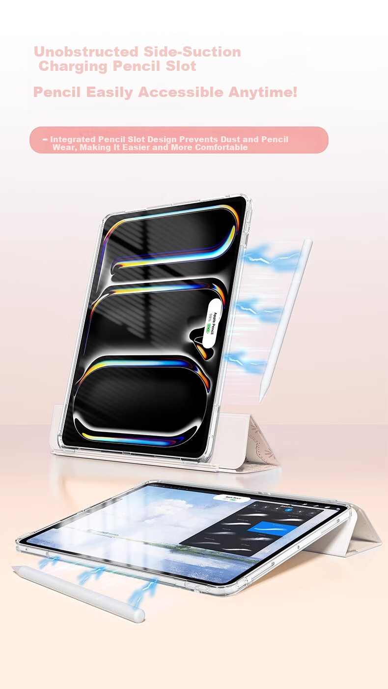 RBP Compatible with 2025 iPad 11/10th Gen Case A16 Chip Tablet Protective Cover Upgraded 3Y Slide Rail Split Crystal Clear Acrylic Texture Anti-Bend Drop Protection - Doll Stack 4