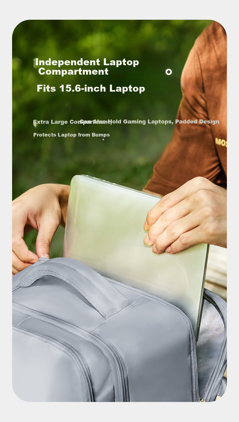 Landcase Backpack Travel Bag Men Large Capacity Double Shoulder Bag Women Multifunctional Laptop Bag Short Trip Business Luggage Bag 1637 Gray Blue 8
