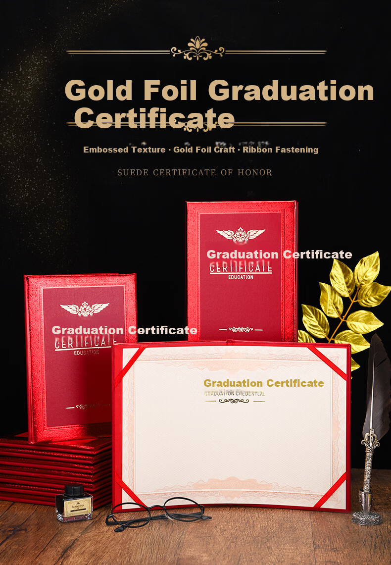Elifo 10-Pack 12K Certificate Covers for Graduation, Completion, and Training with 20 Inner Sheets 1
