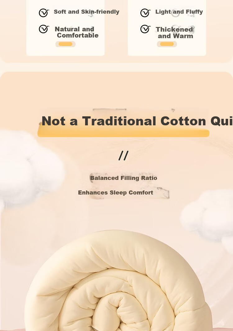 Bellees Home Textile Cotton Quilt 100% Xinjiang Cotton Class A Antibacterial Thickened Autumn Winter Quilt Approx. 3.6 Jin 150*210cm 4