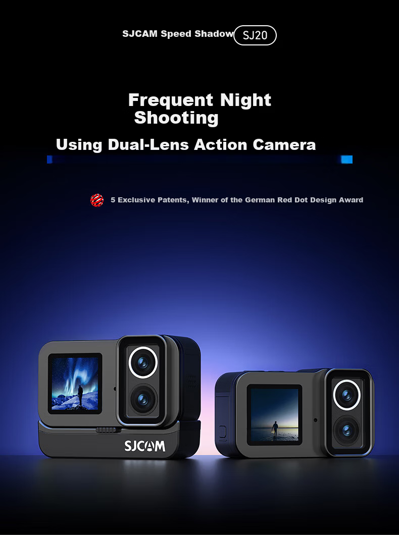 SJCAM SuYing SJ20 Night Vision Dual Lens Stabilized Waterproof Sports Camera Motorcycle Helmet Riding Recorder Outdoor Live Pre-record Vlog Fishing Head-mounted Camera No Card 3