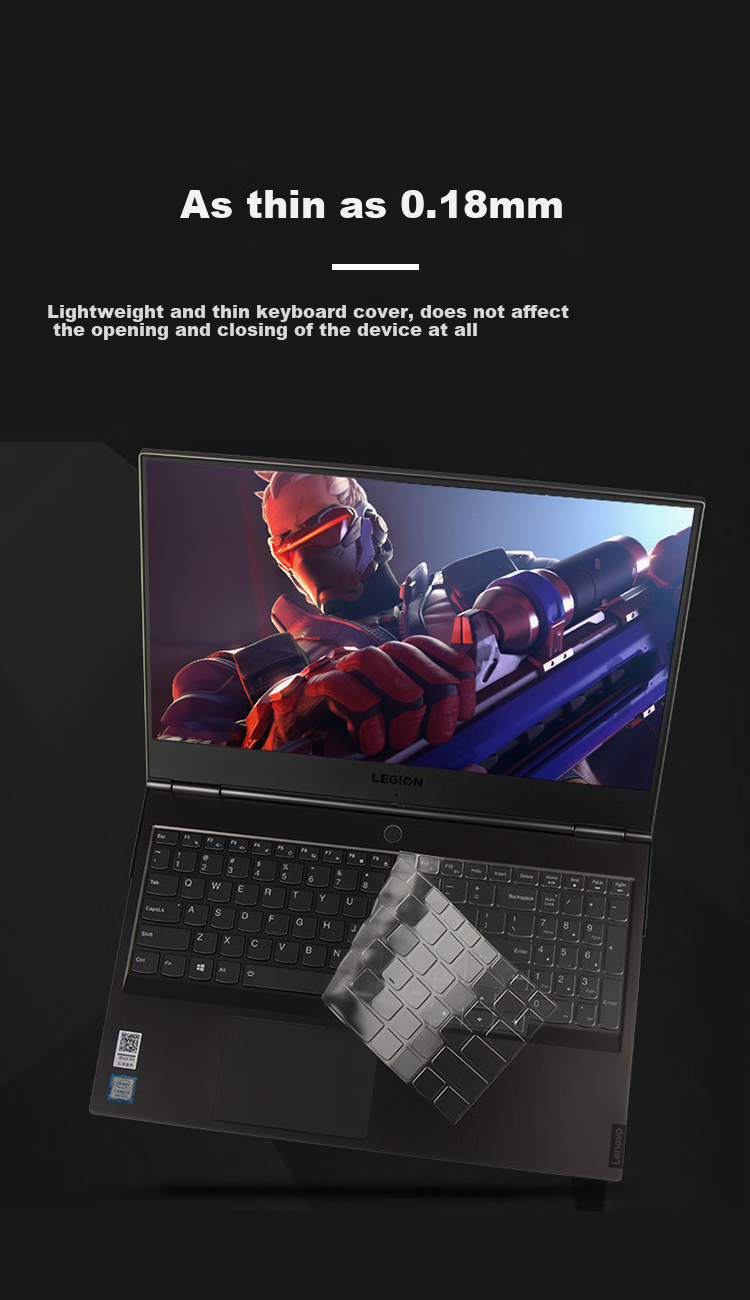 NVV Compatible Lenovo Legion Y9000 X Keyboard Cover 15.6-inch High Transparency TPU Invisible Keyboard Protector KL-4 7