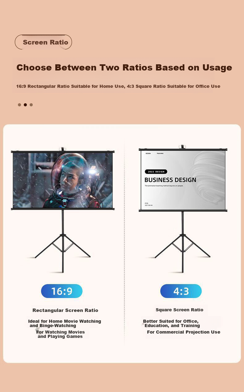 Ganyi HD Portable Stand Projection Screen White Fiberglass C100 100-inch 16:9 for All Lumen Projectors Outdoor Camping Travel Party 12