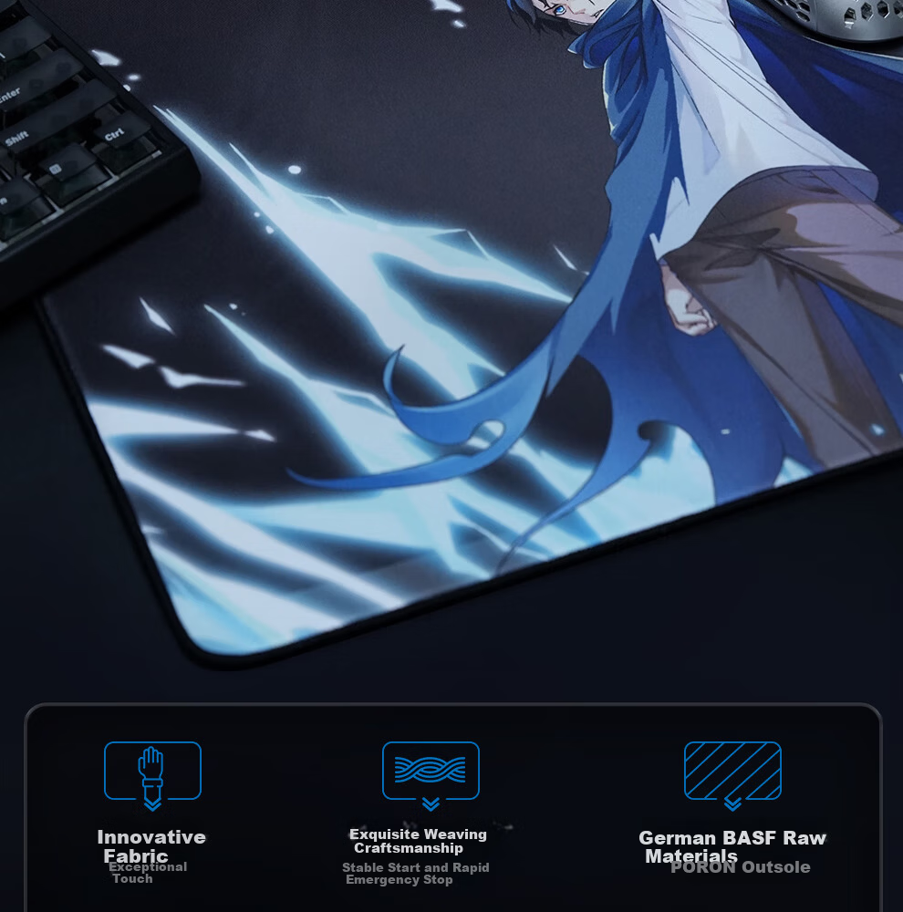 Zhenhuo [Yi Ren Zhi Xia × Zhenhuo Esports] Officially Licensed Co-Branded Professional Gaming Mouse Pad Anime Pendant Wang Ye Battle Pose 490*420*5mm 4