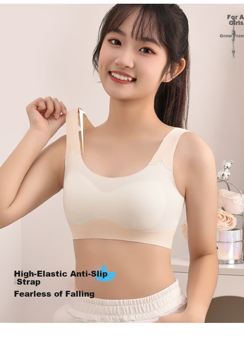 GRACEWELL Youth Children's Underwear Developmental Period Teenage Girl Puberty Bra Seamless Vest for High School Students 7
