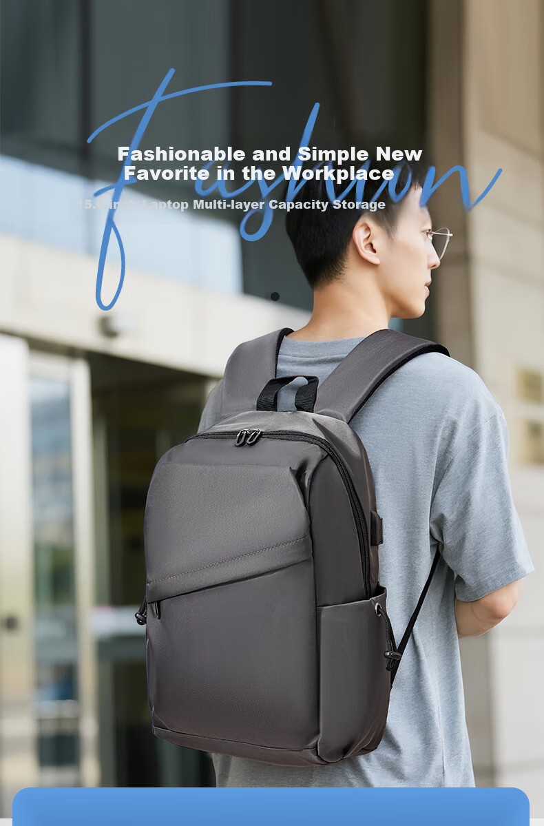 Yinzuo Black Large Capacity Business Travel Laptop Backpack Lightweight Commuter Bag 1