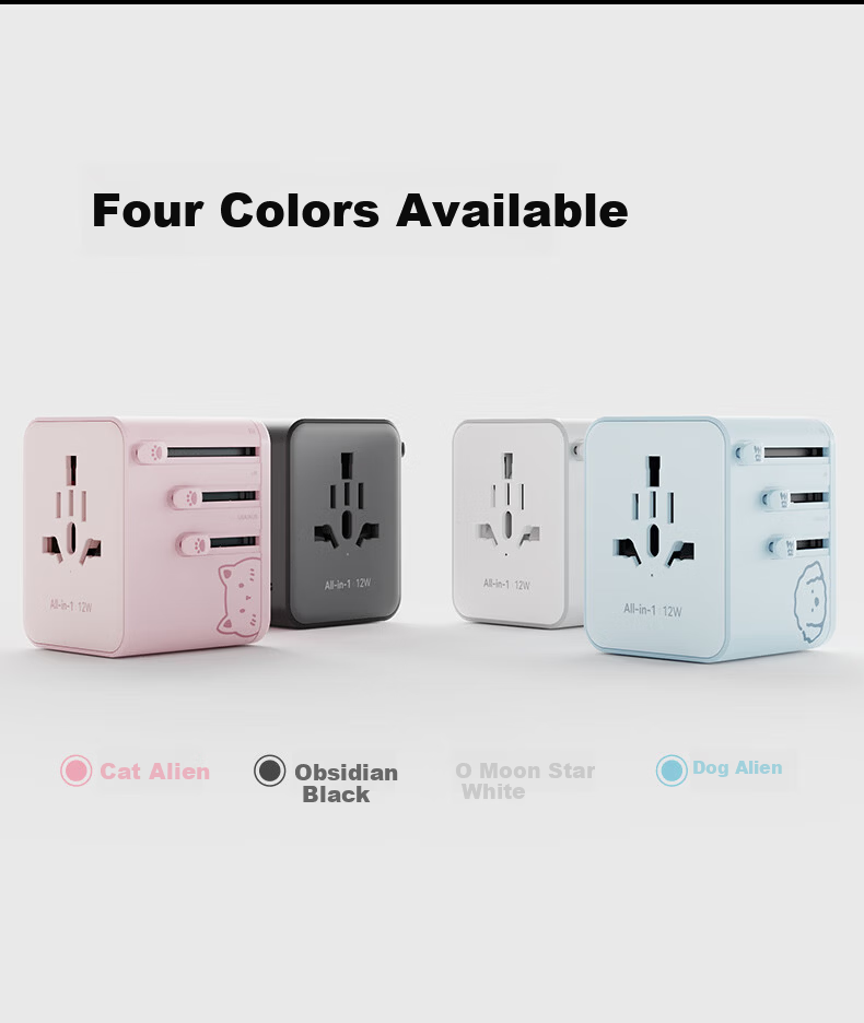 Intman 25W GaN Triple-Port Fast Charging Adapter Global Universal Type-C Travel Socket Converter International UK EU US HK Plug 24