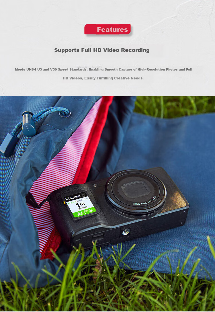 Kingston 512GB SD Memory Card U3 V30 Camera SD Card High-Speed Continuous Shooting 150MB/s Read Speed 1
