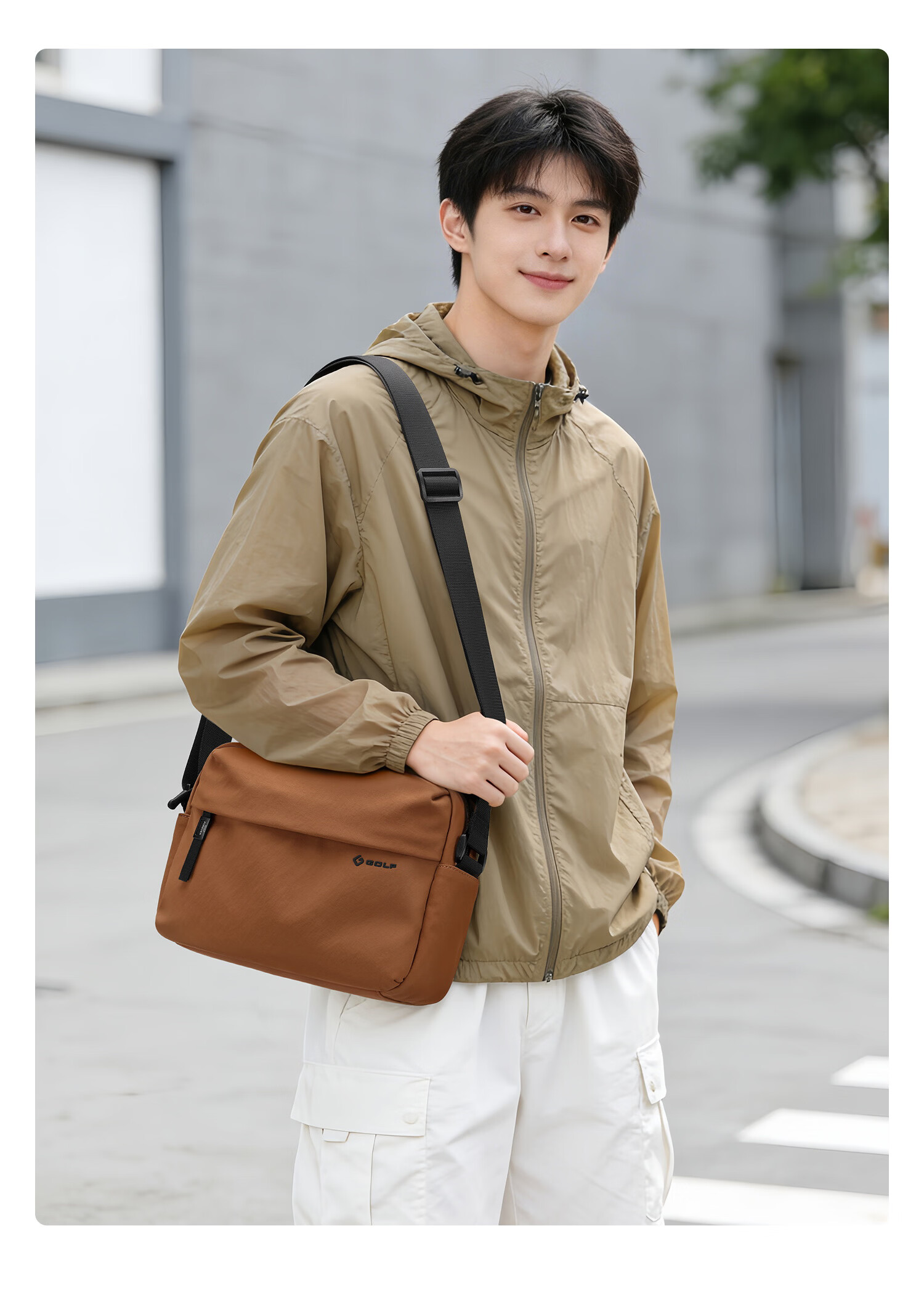 GOLF Men's Casual Lightweight Shoulder Bag Crossbody Bag Waterproof Outdoor Cycling Sports Bag for iPad and Phone 22