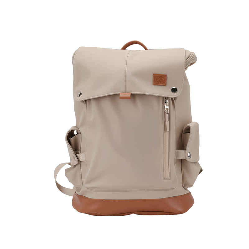 HP 16-inch Casual Large Capacity Backpack Travel Outdoor Student School Bag Khaki